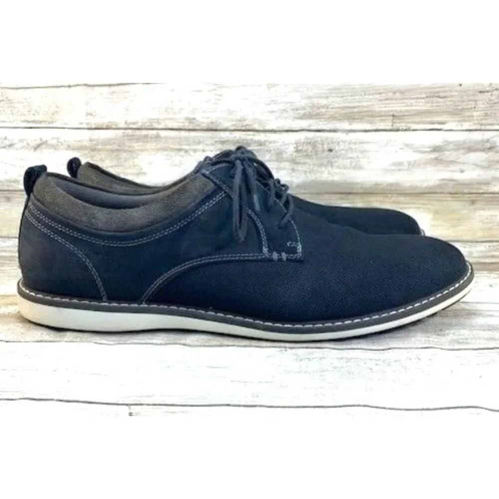 J. Murphy Men's Suede‎ Navy-Blue Oxford Casual Shoes - Size 13M